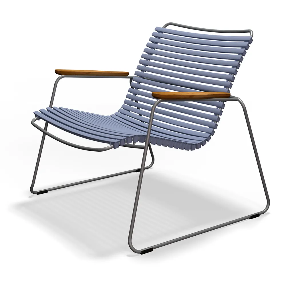 Houe, Click Roomy lounge chair Pigeon blue. Frame: Grey. Armrest: Bamboo Houe, Click Roomy lounge chair Pigeon blue. Frame: Grey. Armrest: Bamboo