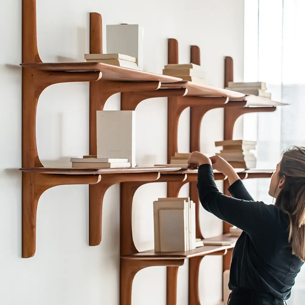 PI Vegghylle Mahogni 5 hylleplan