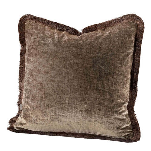 Garda Velvet Taupe putetrekk Fringe 40 X 60 Artwood