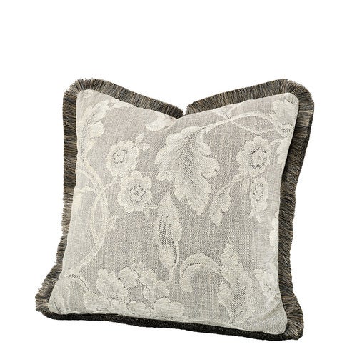 Serena Flower putetrekk med frynset kant 50x50 cm - Oyster