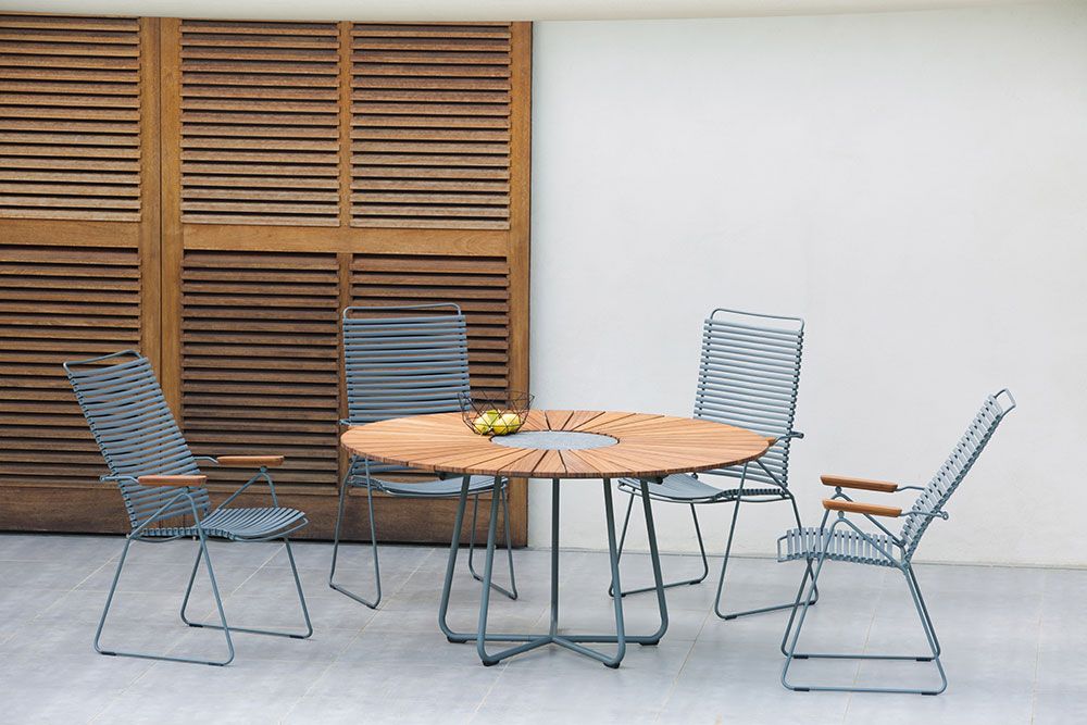 Circle spisebord 110 cm aluminium / bambus