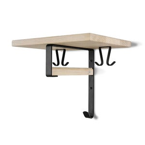 Cott hattehylle Hvitoljet eik/mattsvart stål