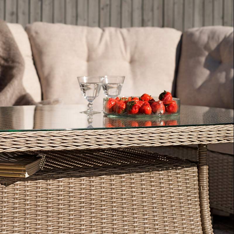 Salongbord Hornbrook 65x120 cm kunstrotting beige