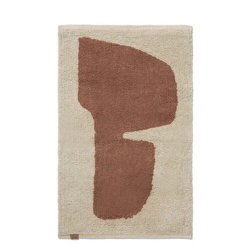 Vaskbar Baderomsmatte i Økologisk Bomull Parchment/Rust