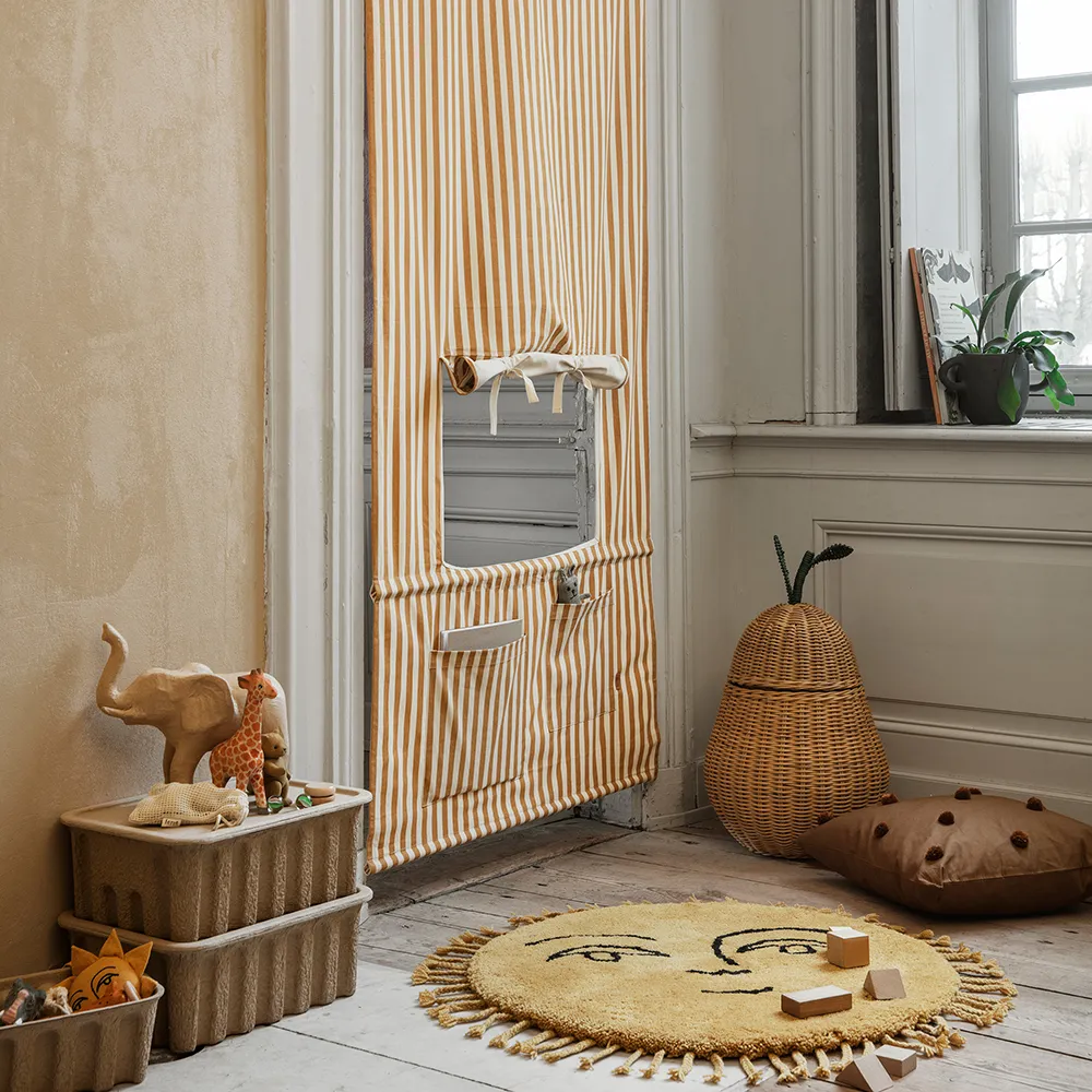 Pear flettet oppbevaringskurv stor