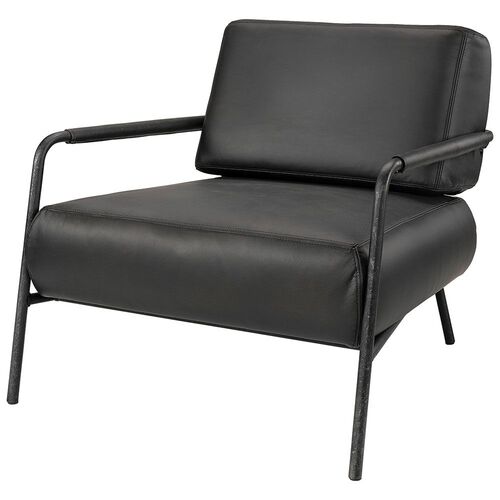 Lenestol Sinclair svart skinn Artwood