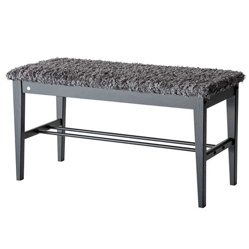 Cora Bench Svartbeiset eik/safeskinn look Mørk grå