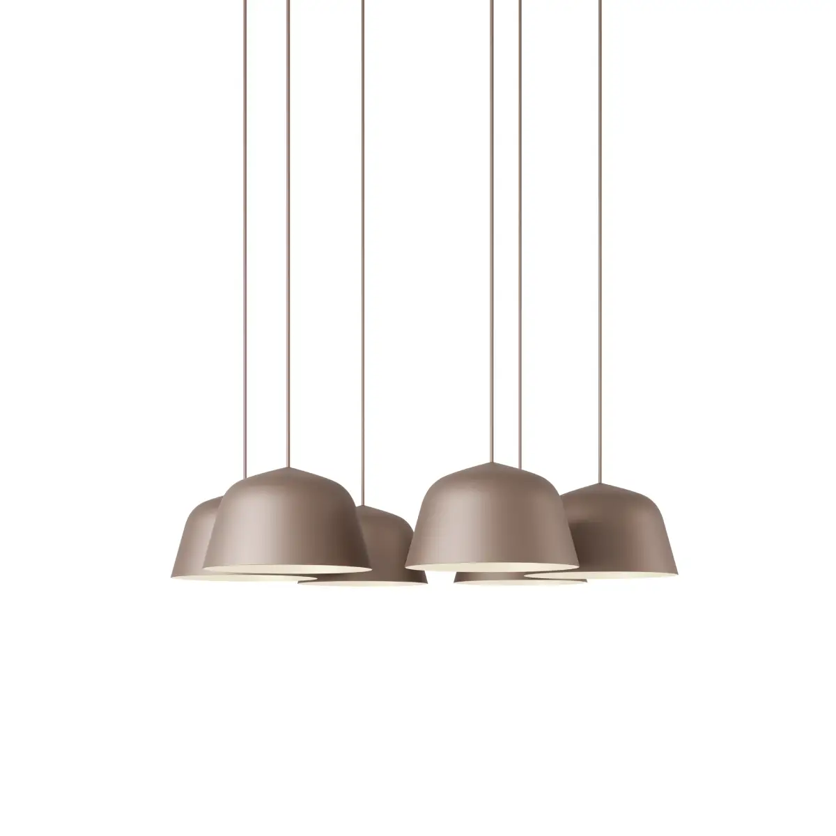 Muuto, Ambit Pendant Cluster - Ø25 - 6 - White / Taupe Muuto