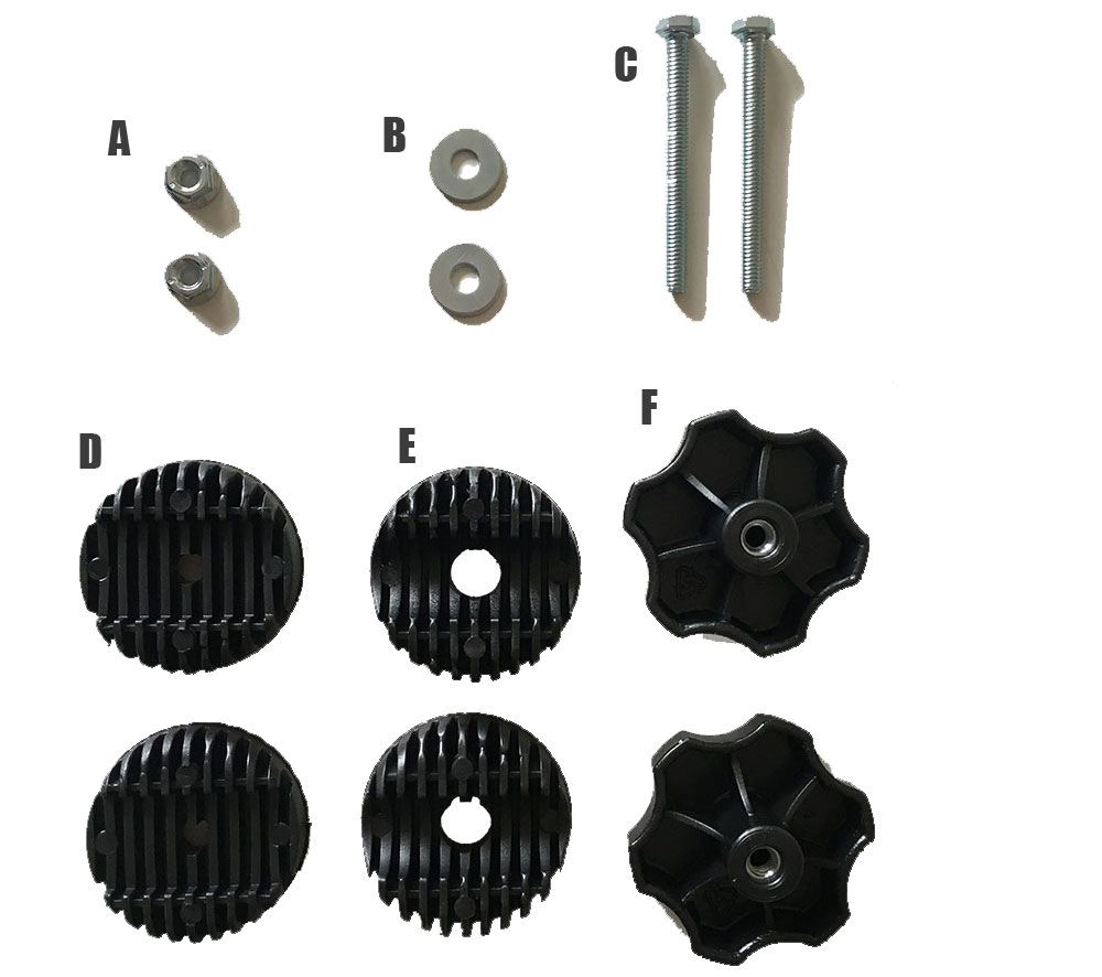 Skrusett og plastknotter til takstativ til Wien hammock svart Brafab