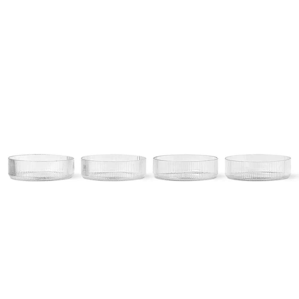 Ripple Serving Bowls - Set of 4 - Clear