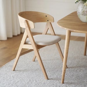 Waterton spisestol med armlener eik/beige stoff