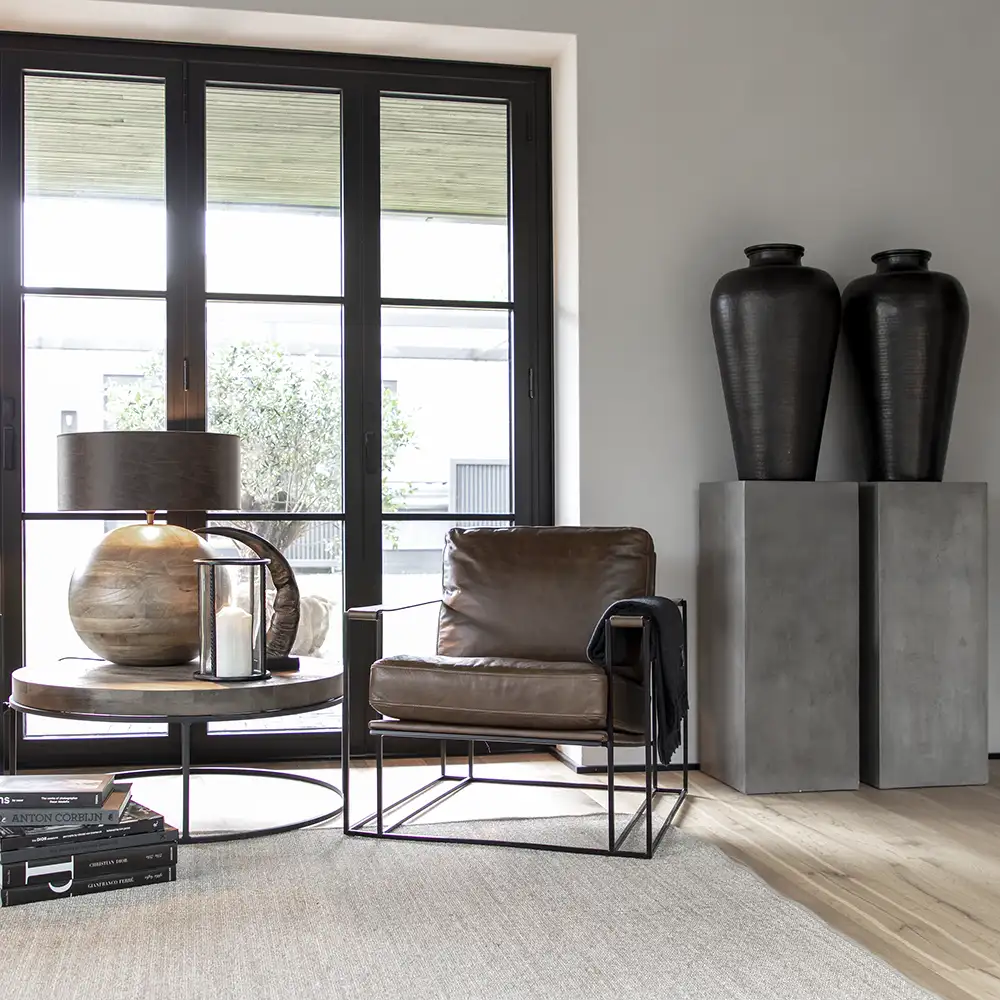 Salongbord Carlisle Ø 90 cm sølv Black Artwood