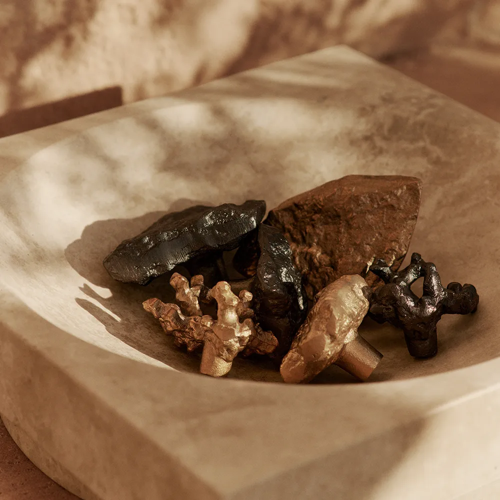 Hew Low Centrepiece - Travertine