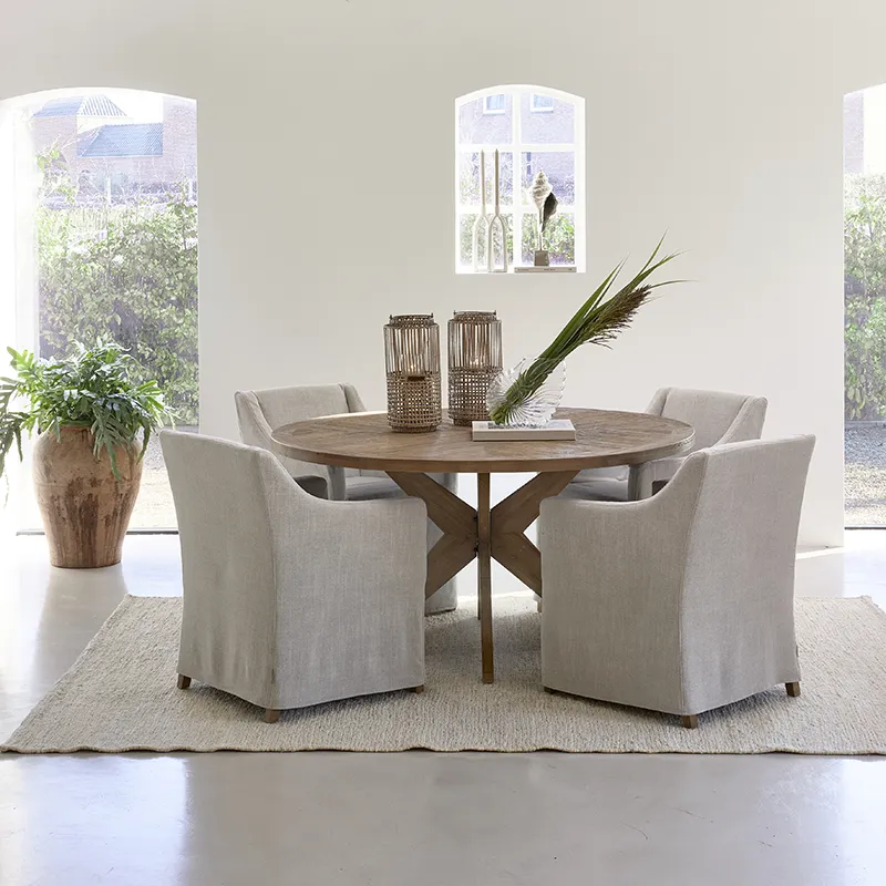 Firenze spisestol mouline linen fabulous flax