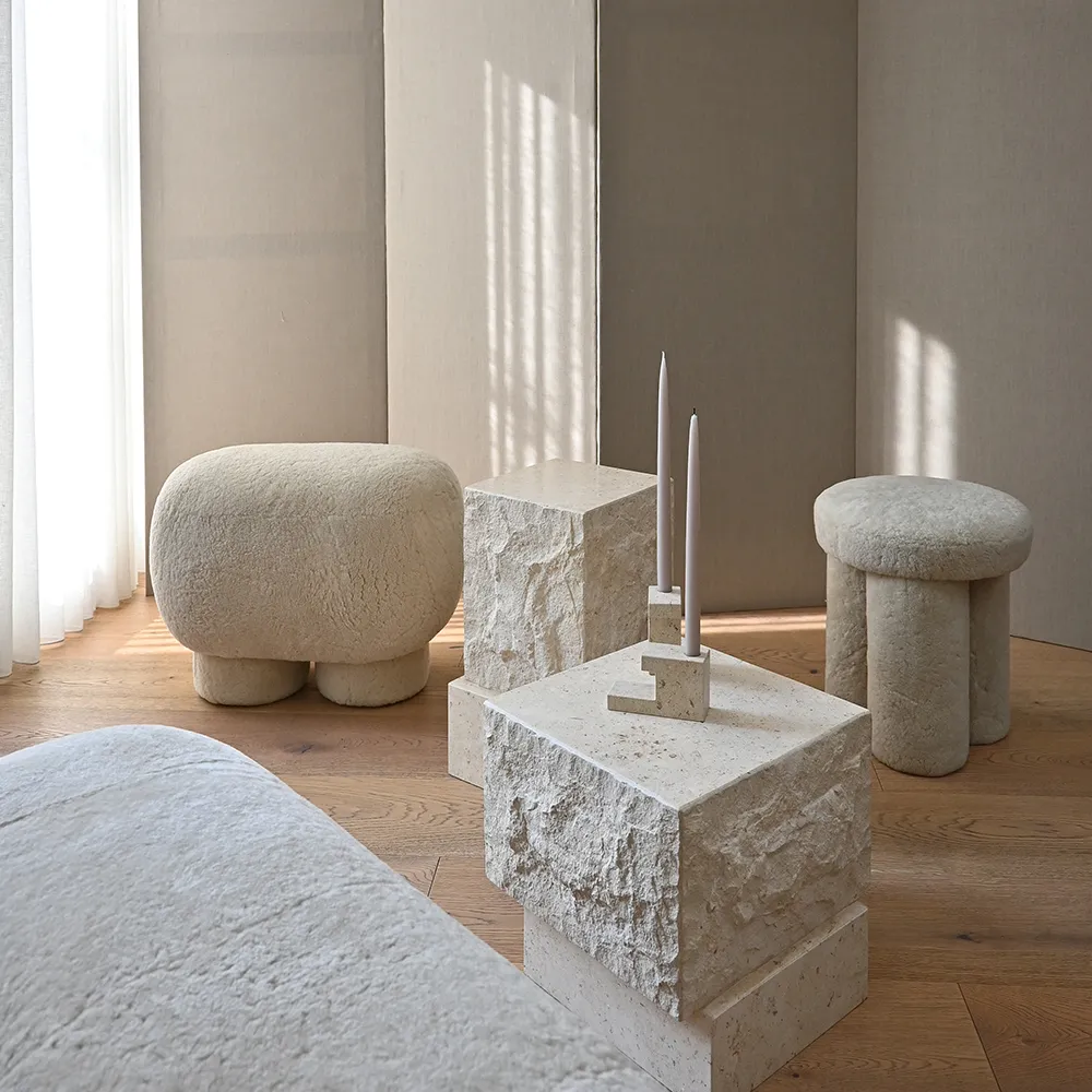 Temple lavt salongbord – Limestone
