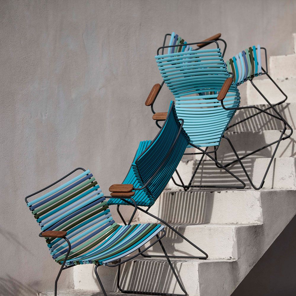 Click armlene stol dueblå