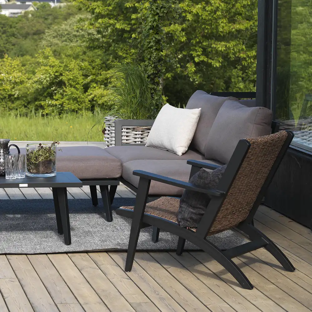 Kira lenestol svart/rustikk