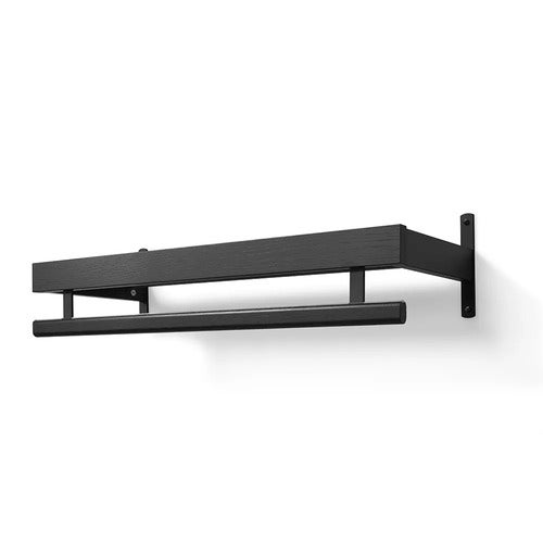 Nadja hattehylle 80 cm Svartbeiset eik/mattsvart stål 