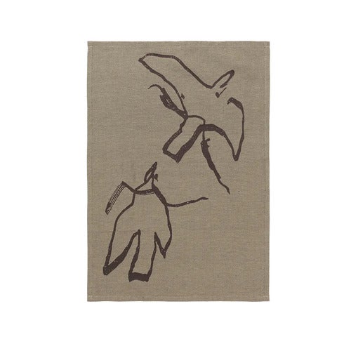 Vuelo Tea Towel - Elm Green/Coffee