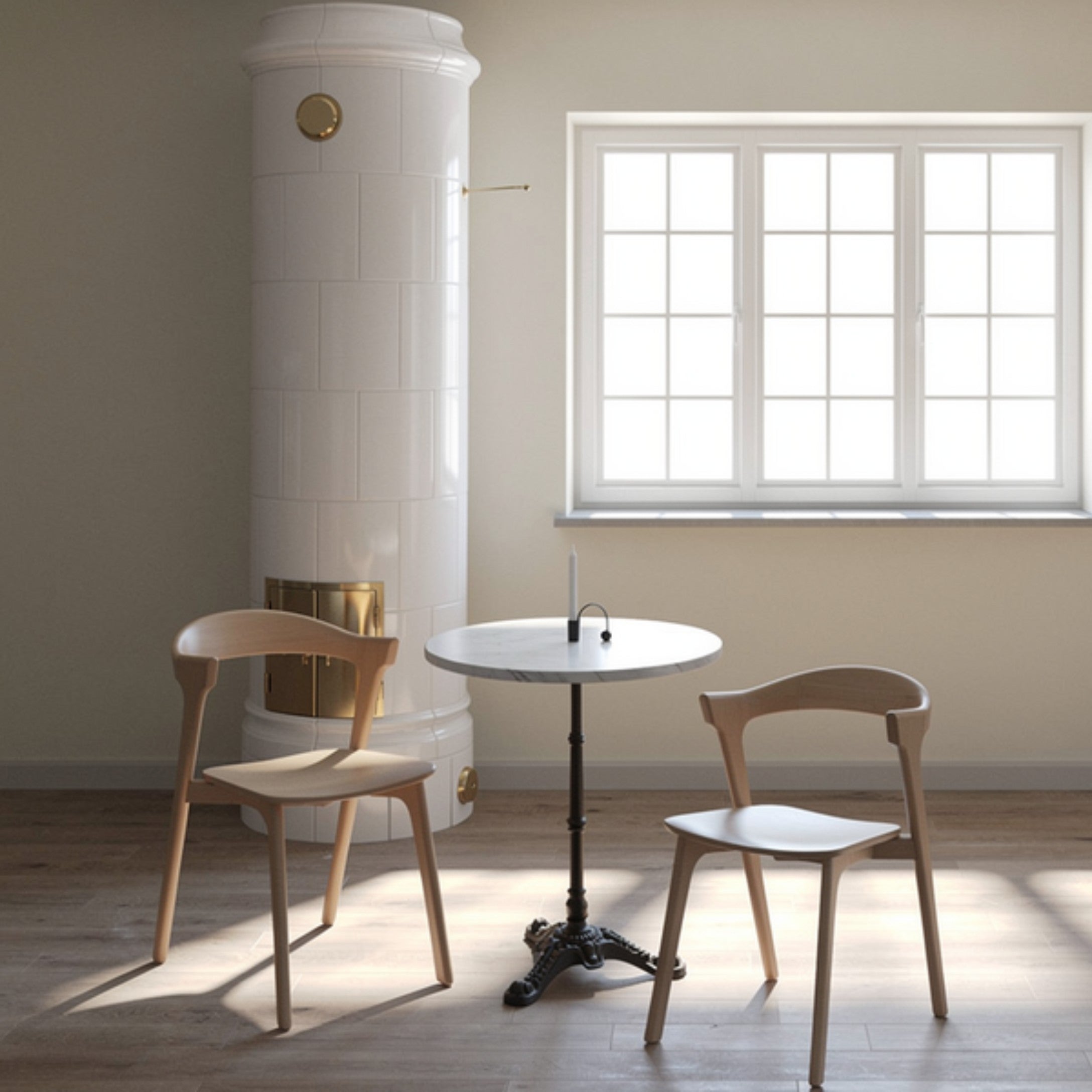 Loire marmorbord 60 hvit