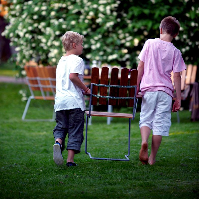 Bord 9A 100 Ubehandlet teak/varmforsinket stativ Grythyttan Stålmöbler
