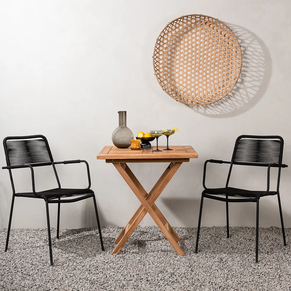 Lindos karmstol svart 2-pakning 