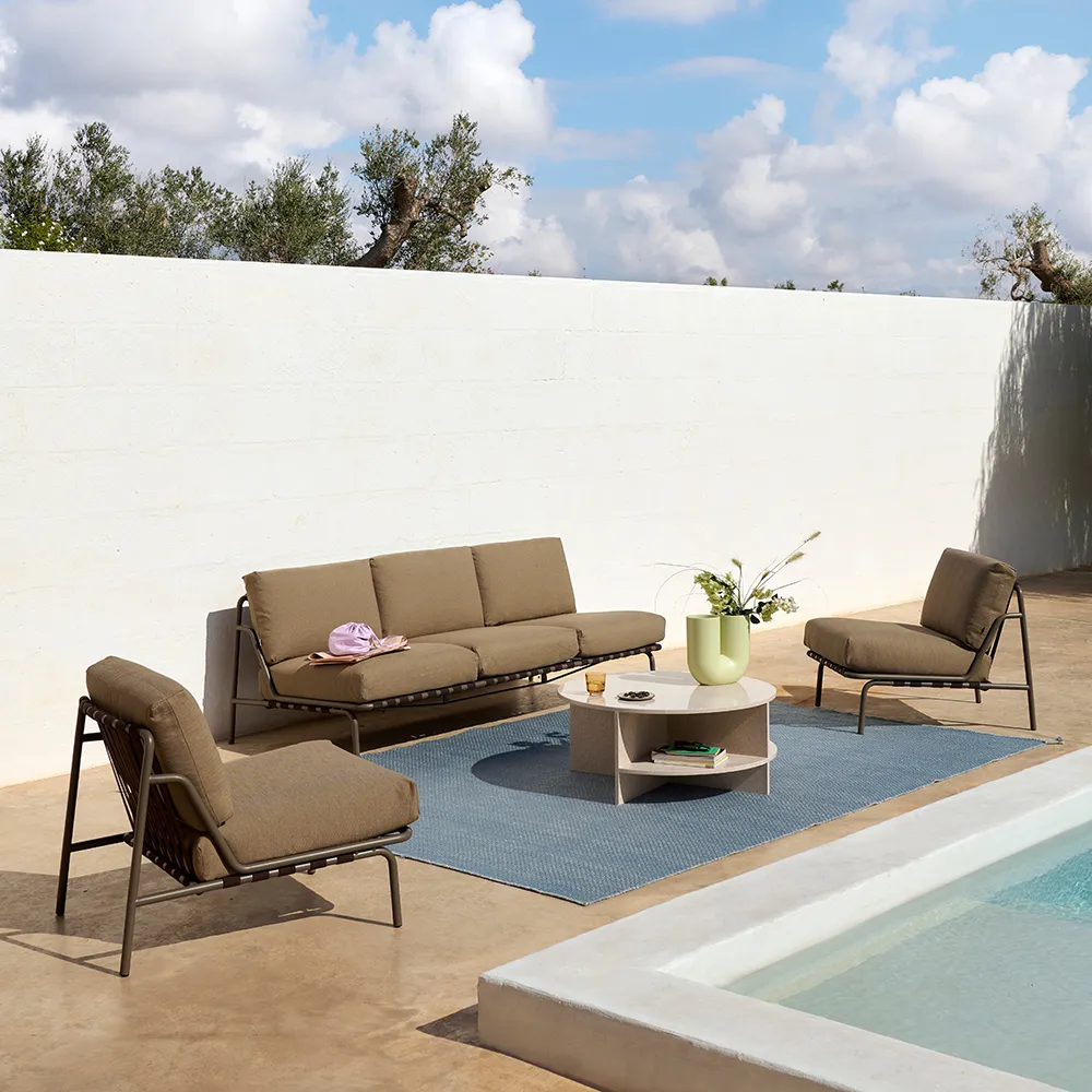 Lounge Sofa Settle 2-seater Ribbed Weave 5/Taupe