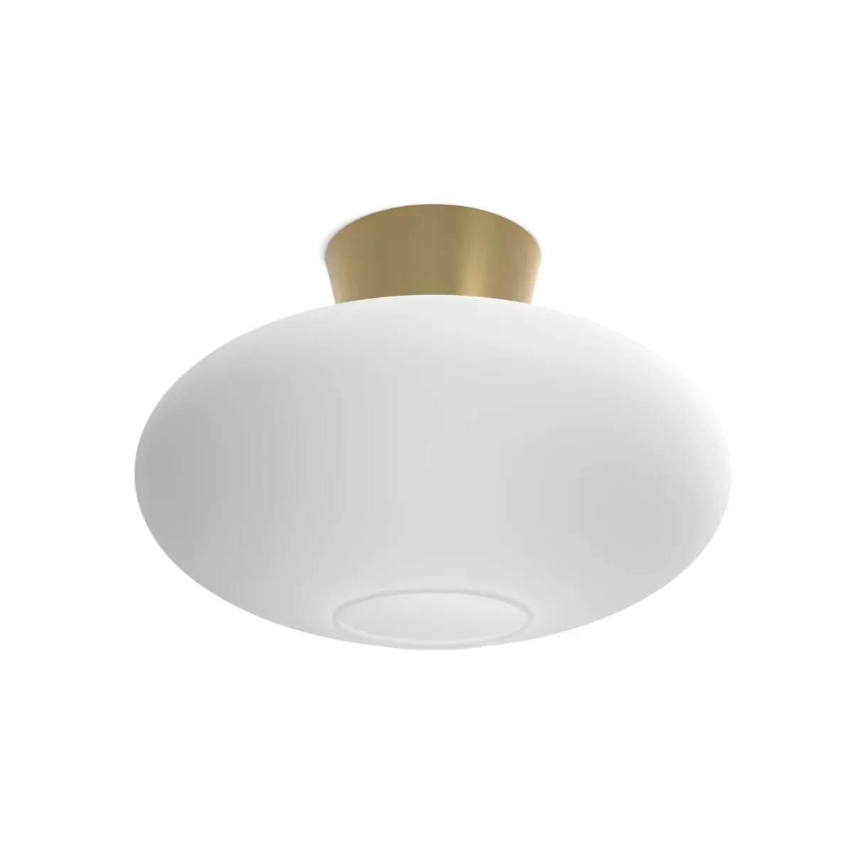 Bullo XL plafond Ø38xH25,6 cm metall/glass messing/opalglass