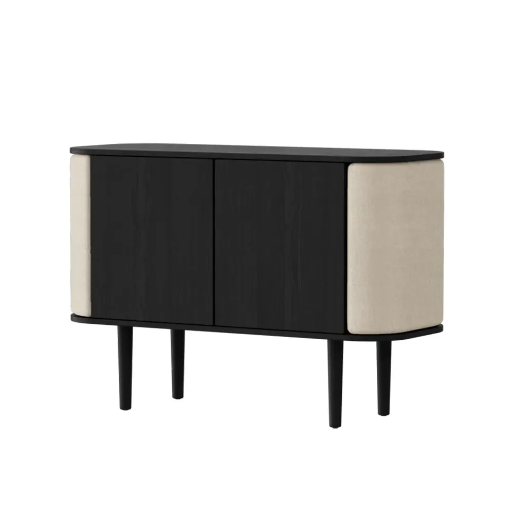 Treasures skap med 2 dører, svart eik/White Sands