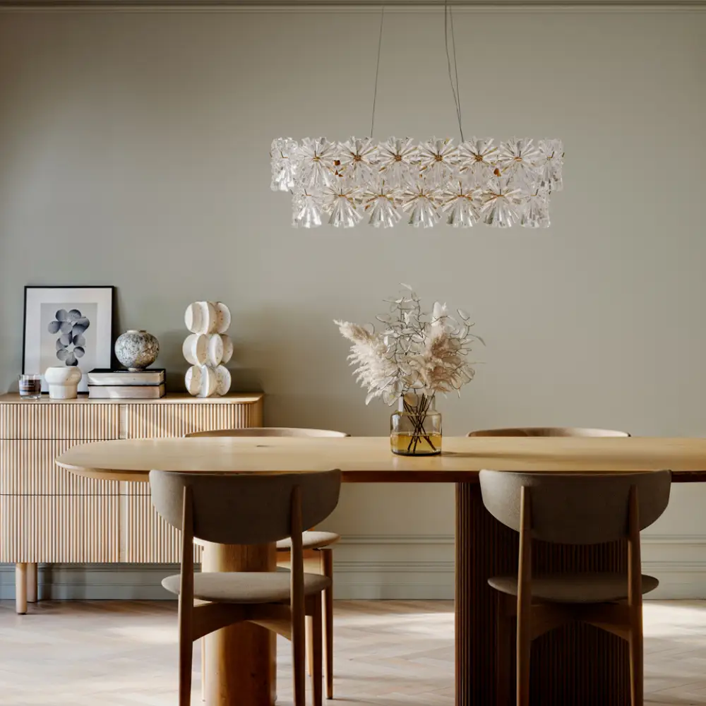 Lorraine taklampe L75cm messing/klar