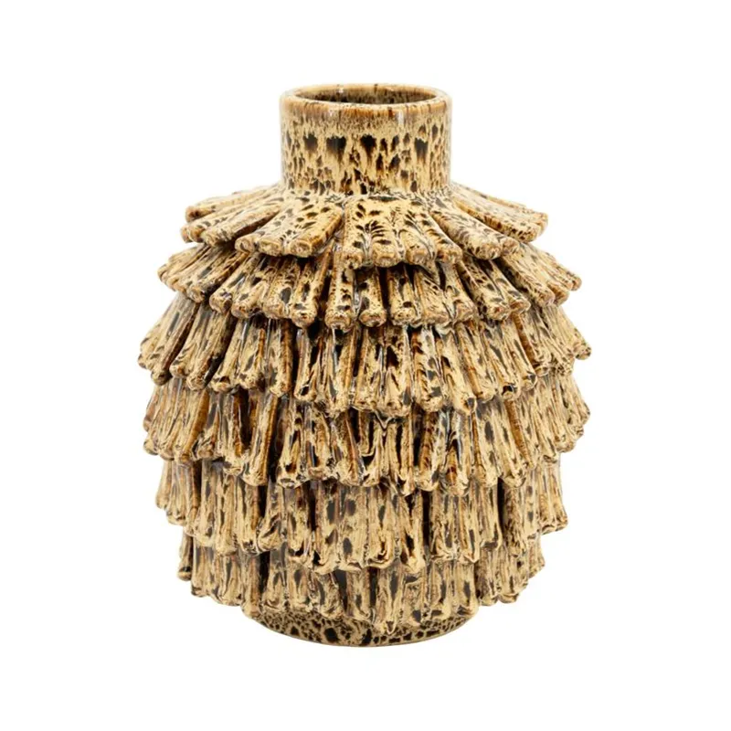 Frappe small Vase 23,5x23x26,5 cm Leirtøy Brun