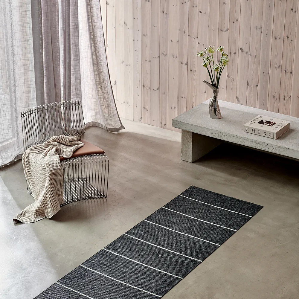 Lea teppe Black/Misty Mint/Vanilla 70 x 225 cm