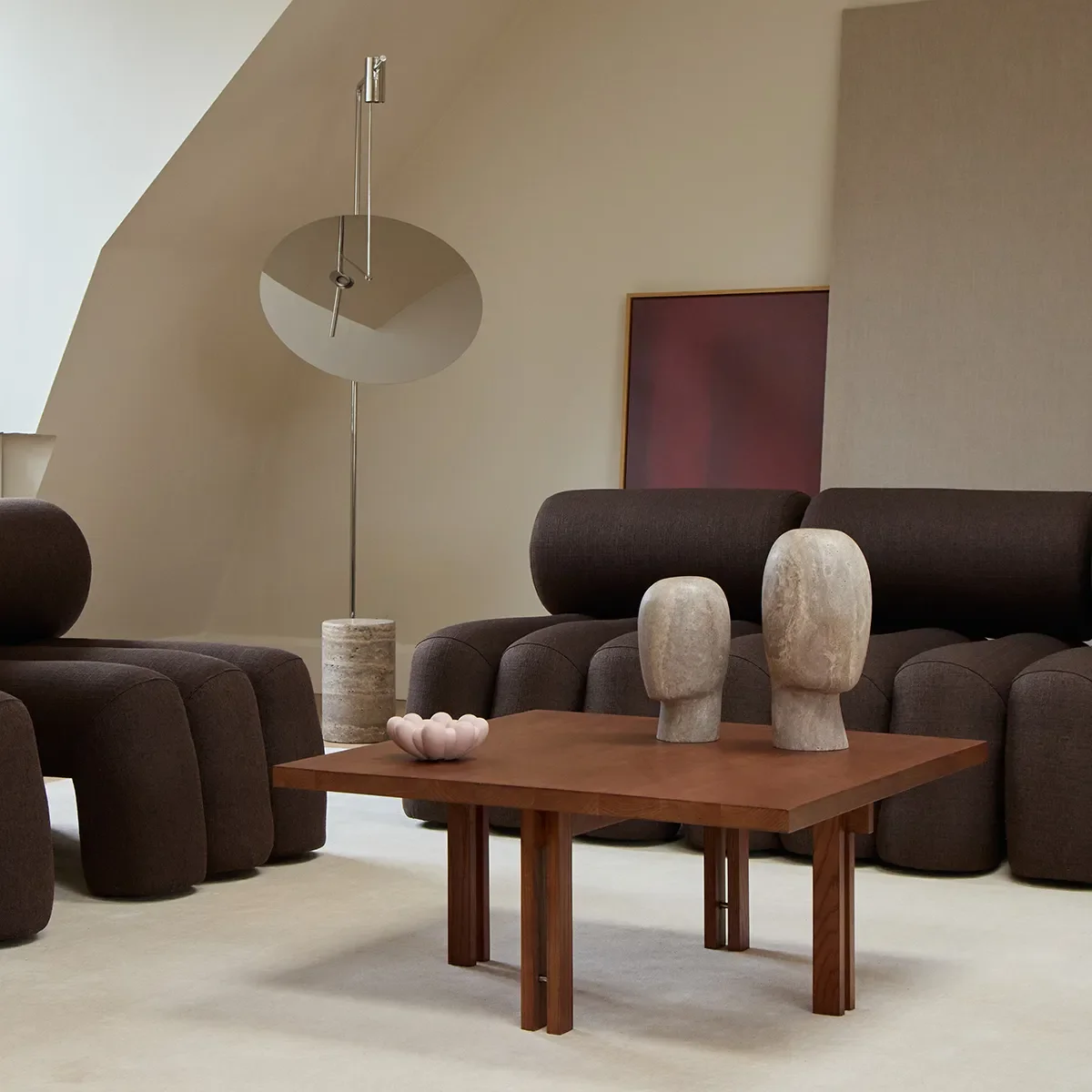 Sofabord i eik 80x80 Plinth Classic Brown Oak