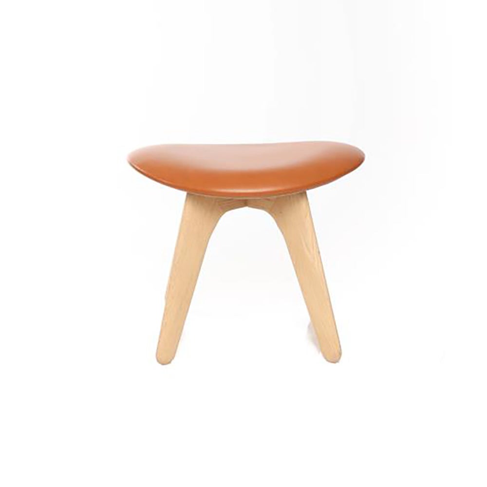 Slab ottoman natur cognac skinn