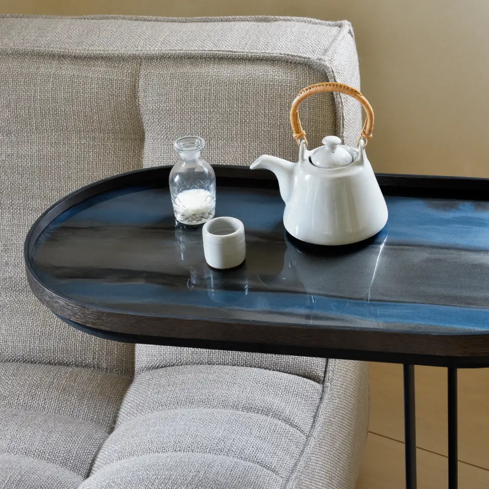 Organic glassbrett oval M grafitt