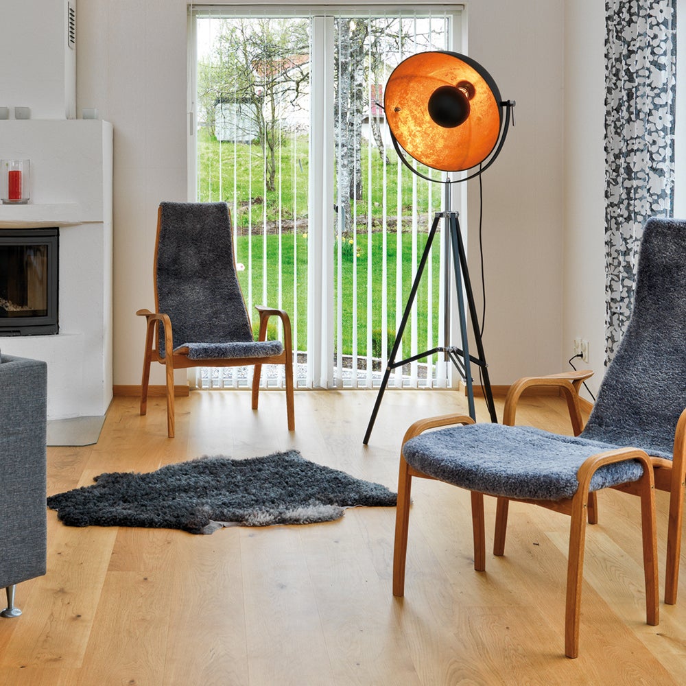 Captain gulvlampe svart/gull