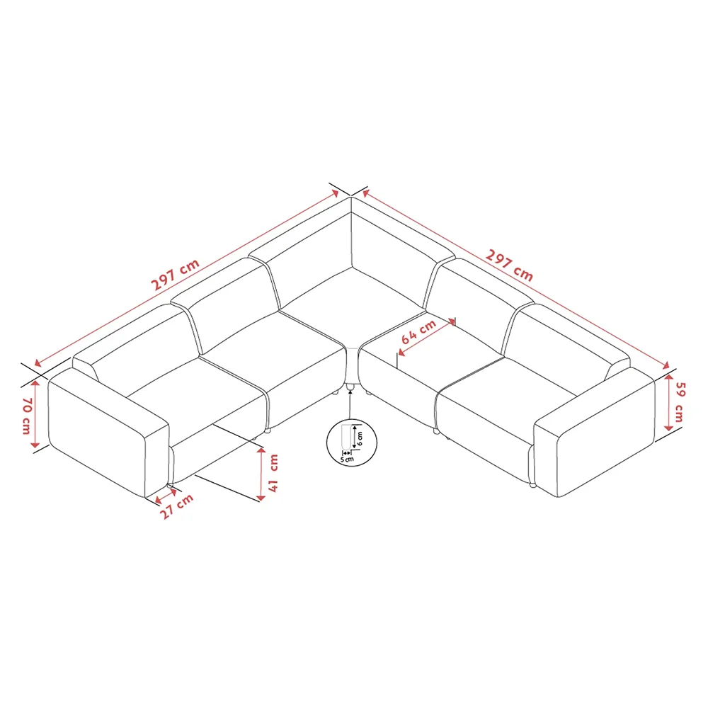 Willard hjørnesofa 3+3-seter stoff Brenda beige