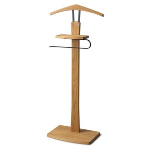 Zeve fotskammel for menn Eik lakkert/mattsvart stål