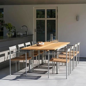 Lyon Spiseborf 100x224-304 Cm Light Grey/Teak