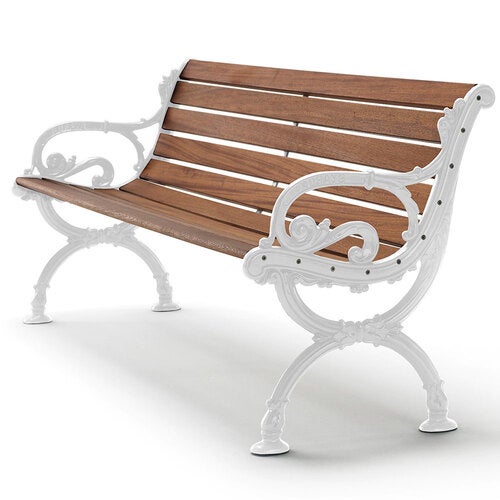 Byarum sofa 155cm hvit / oljet mahogni