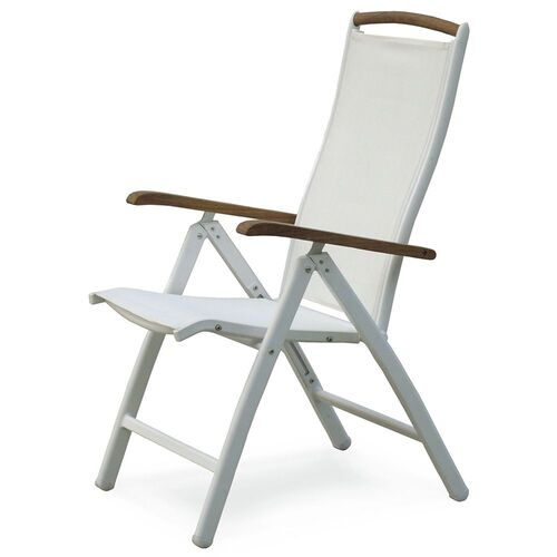 Nydala posisjonsstol hvit/hvit teak