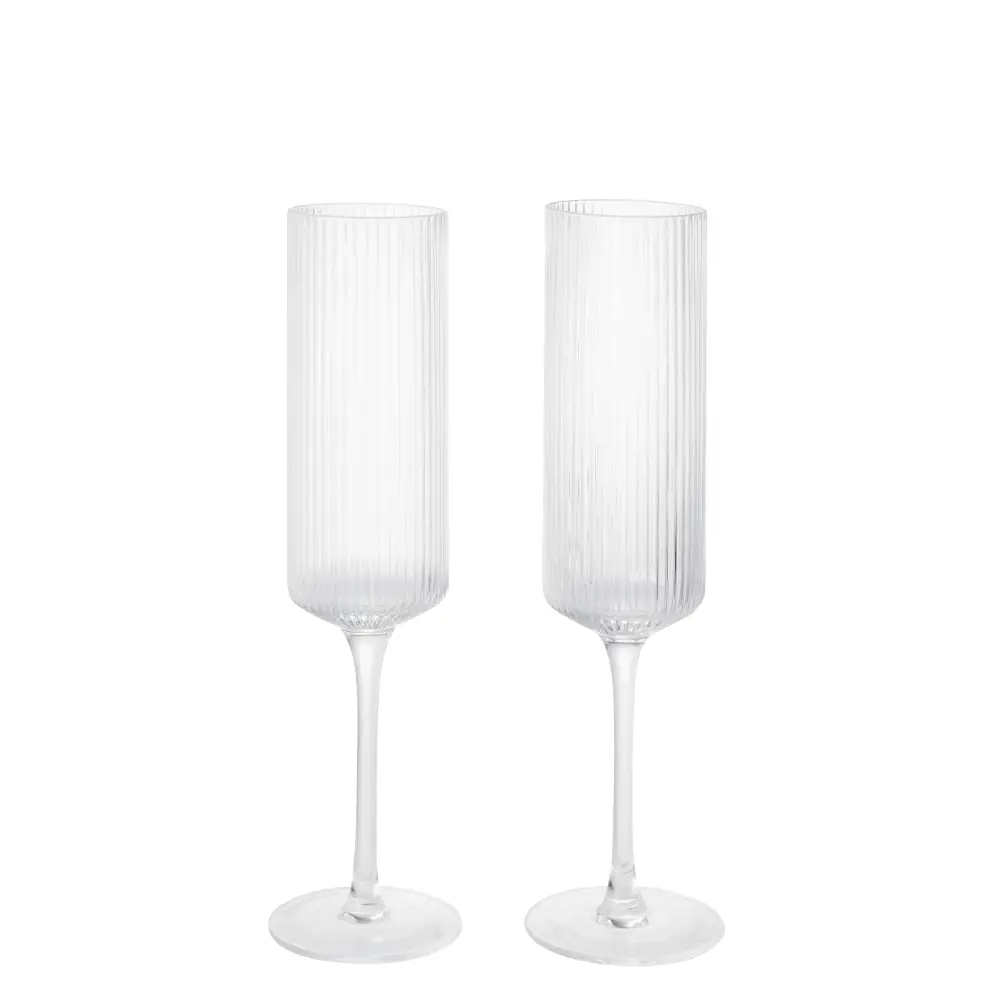 Champagneglass 2-pack Ripple Clear