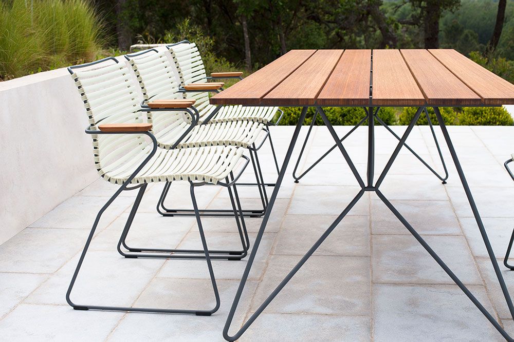 Sketch spisebord grå 88x220 cm bambus