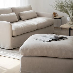 Peyton fodskammel stoff Ursula beige