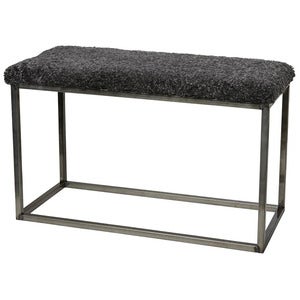 Palle Benk saueskinn 80x35 cm Darkgrey/Steel