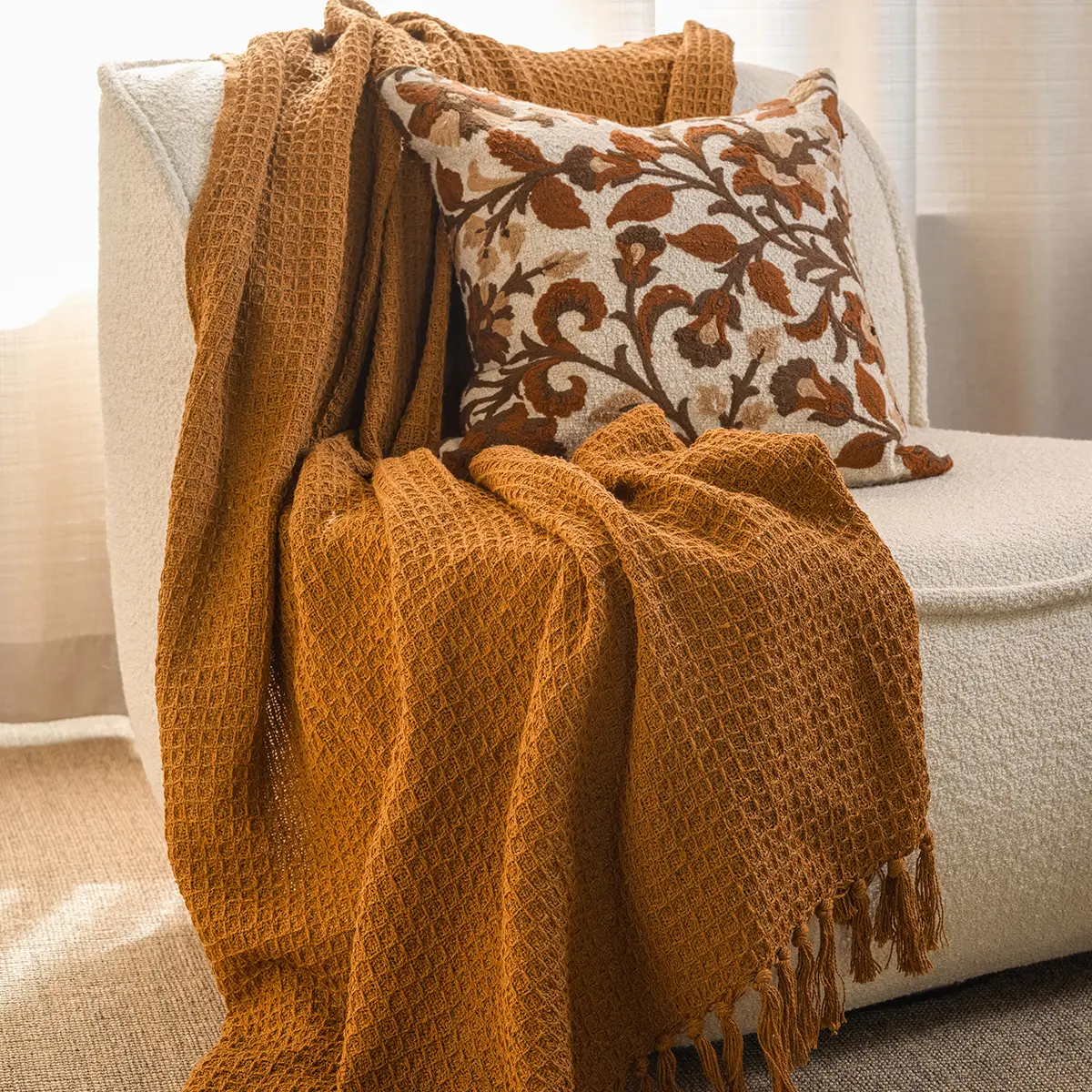 AGNES Cushion cover Brown/white Affari