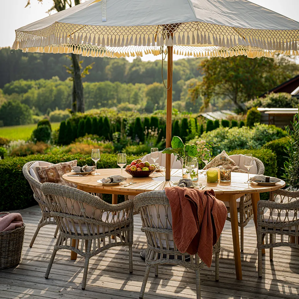 Parasoll med frynser Ø300 cm