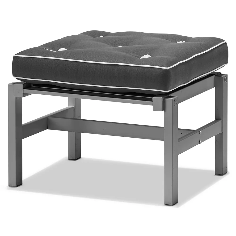 55x55cm skammel aluminium grå 