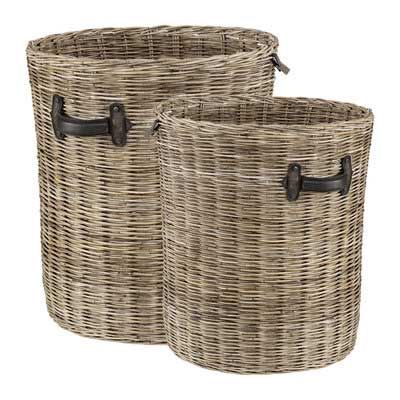 Rund kurv 2-pakning Grey Lacak Artwood