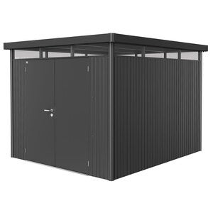 Highline hagebod med dobbel dør størrelse h5 metallic mørkegrå Biohort